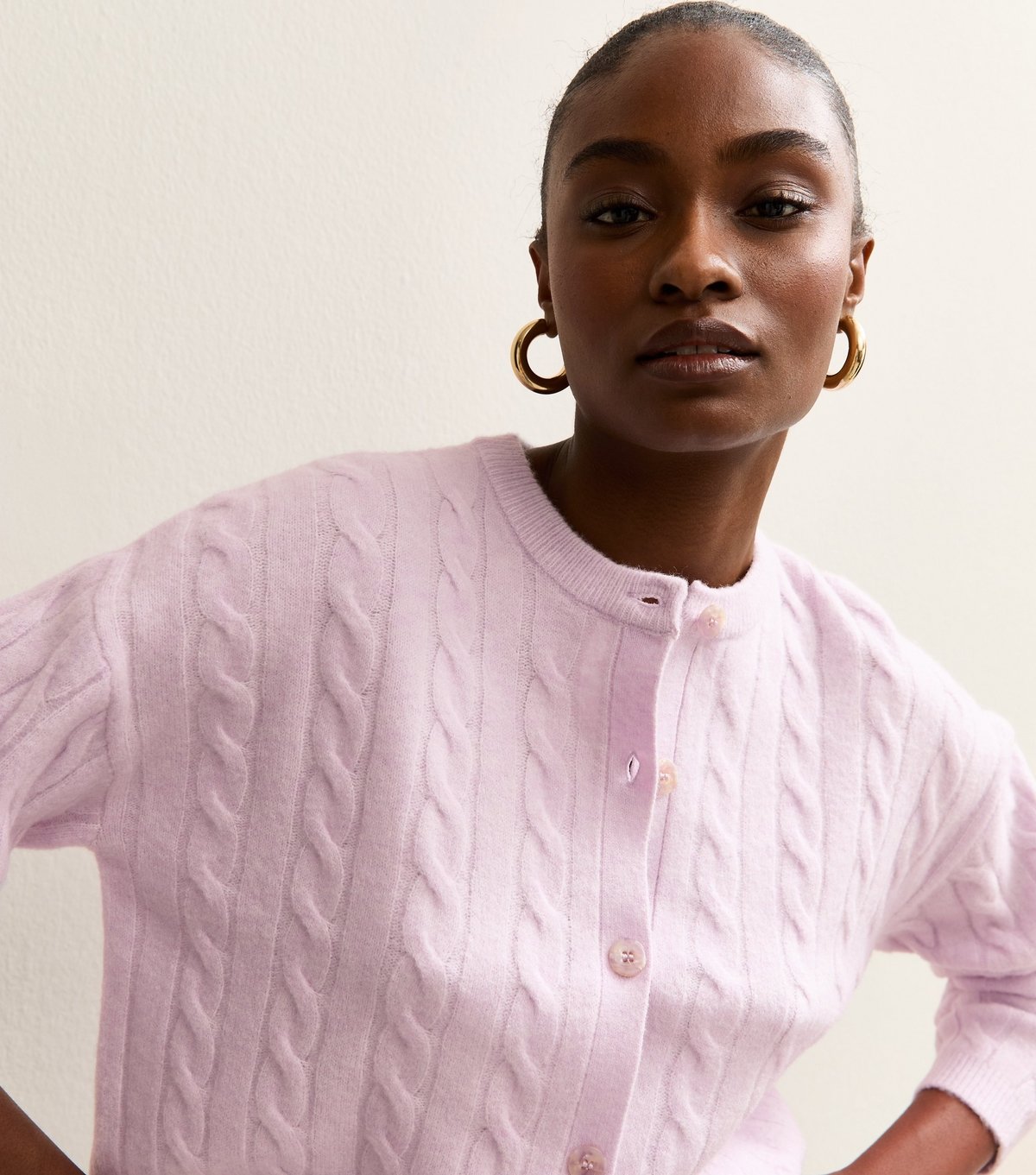 New Look Women's Lilac Cable Knit Cardigan New Look - 2