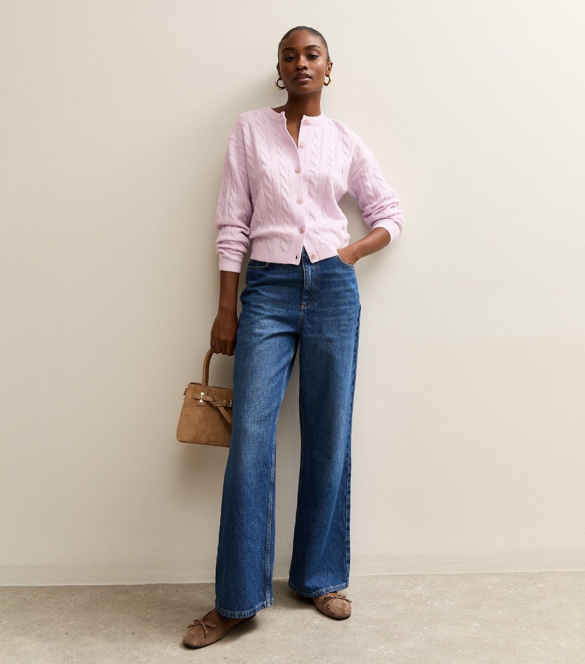 New Look Women's Lilac Cable Knit Cardigan New Look - 3