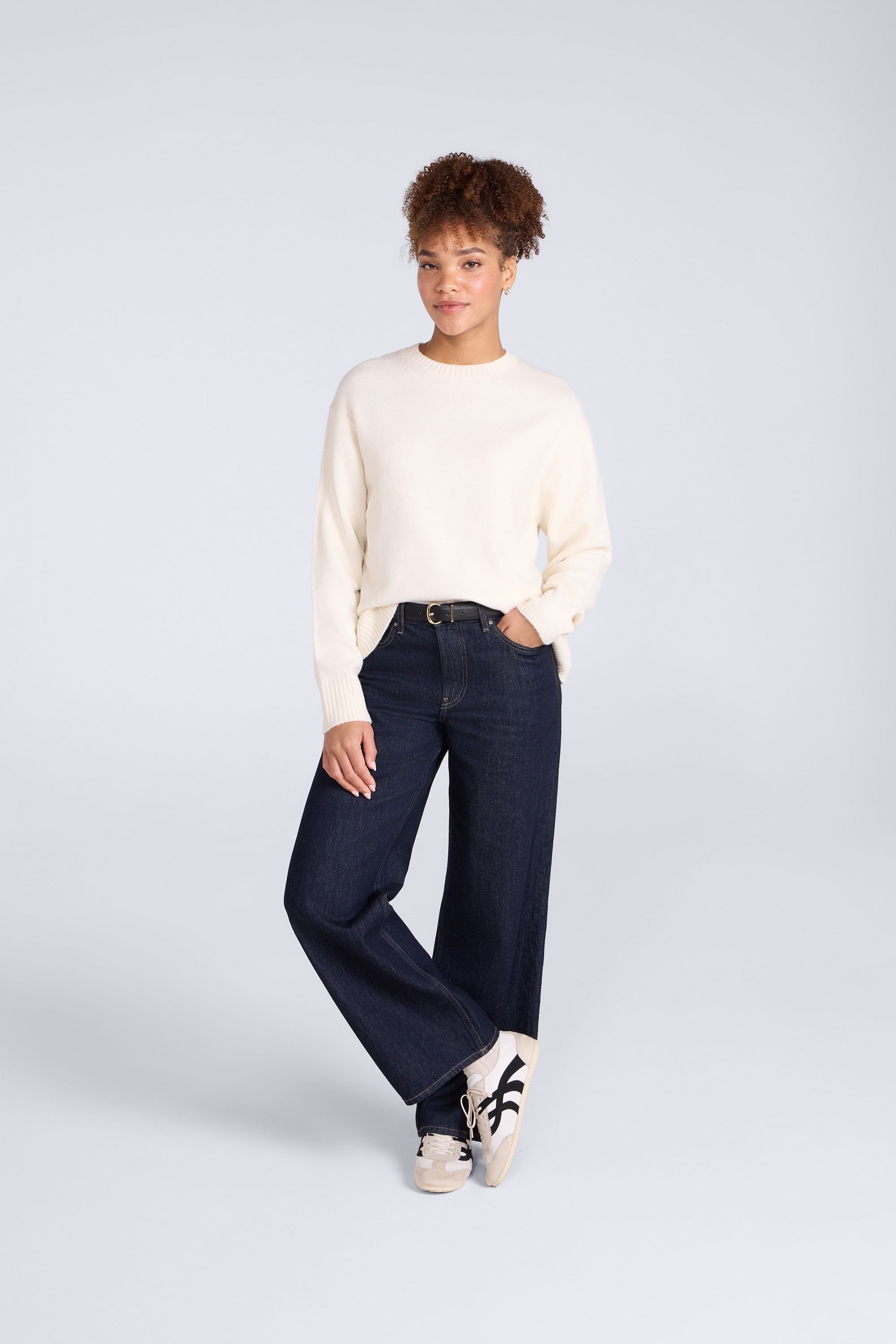 Animal Animal Women's Soft Lightweight Casual Top Warm Comfortable Fluffy Pullover Jumper in Light Beige - 2