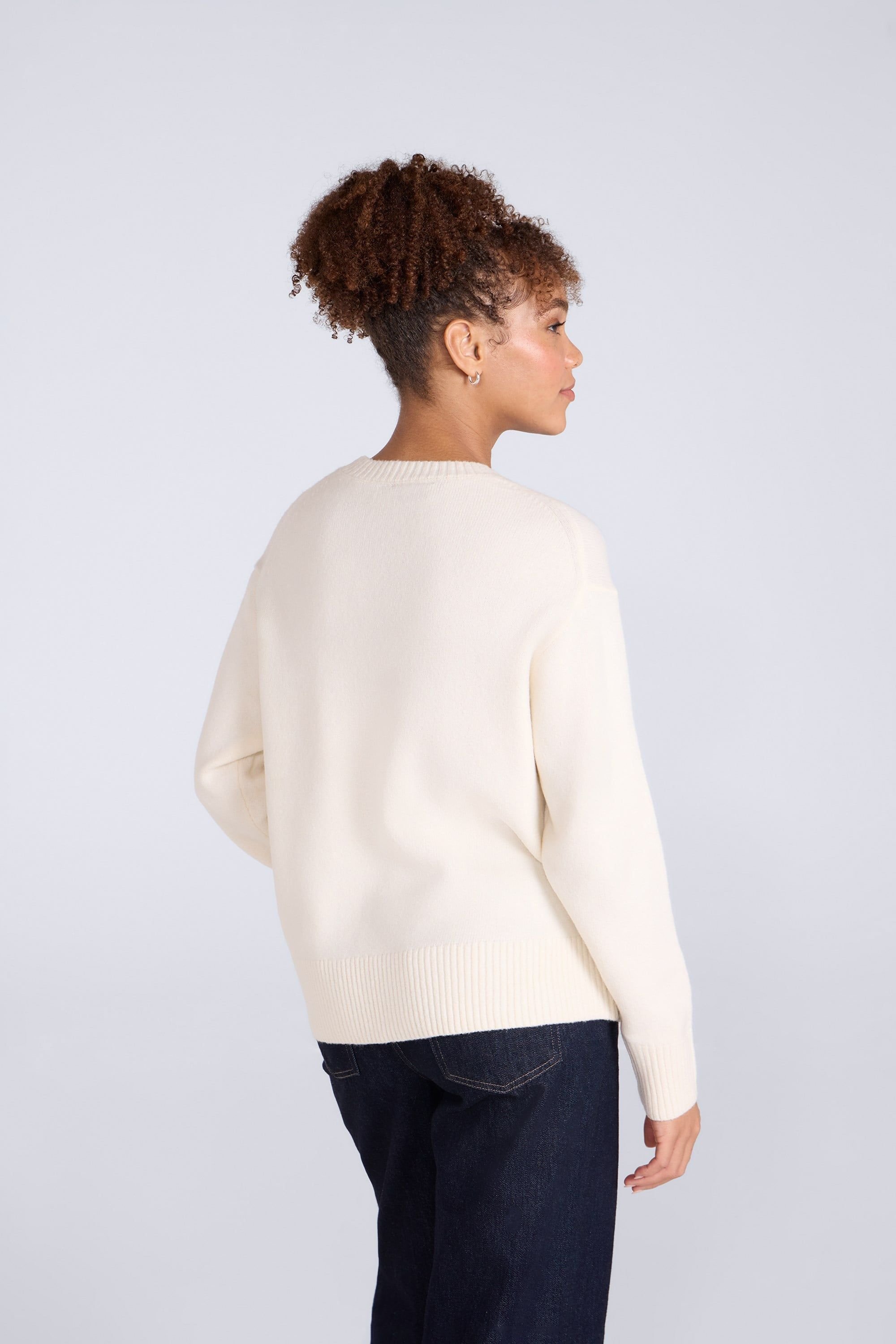 Animal Animal Women's Soft Lightweight Casual Top Warm Comfortable Fluffy Pullover Jumper in Light Beige - 4