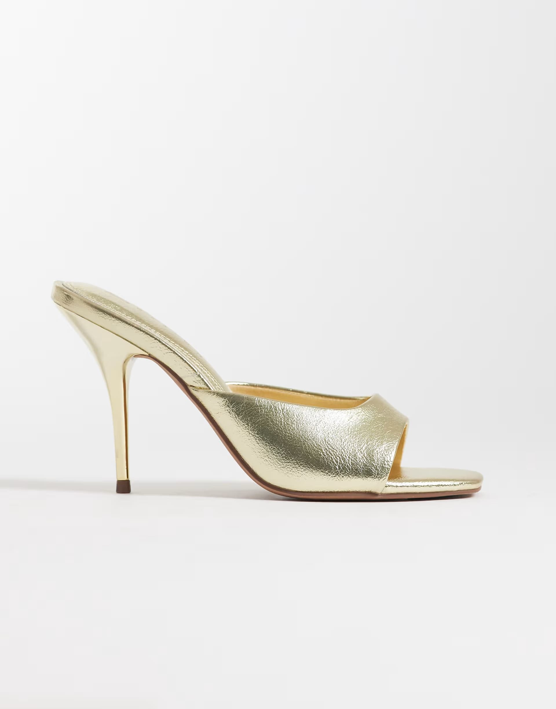 ASOS ASOS Gold Metallic High Heeled Mules