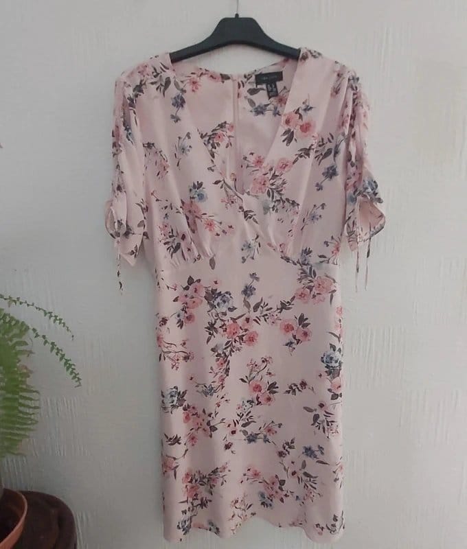 New Look Uk/12 New Look Light Pink Floral Print Summer Short Dress - 1