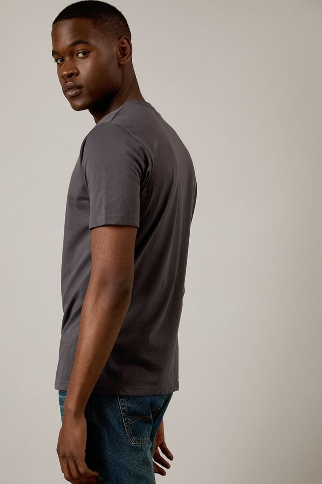 Burton Burton Men's Dark Grey Plain Crew Neck T-shirt - 3