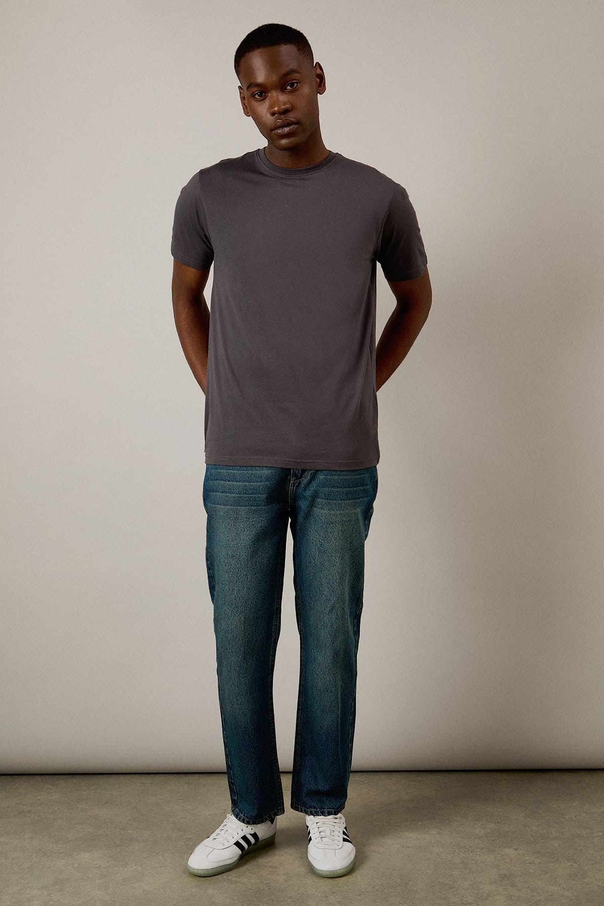 Burton Burton Men's Dark Grey Plain Crew Neck T-shirt - 4