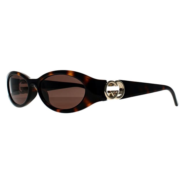Gucci Gucci Women's Oval Shiny Dark Havana Dark Brown GG1660S - 2