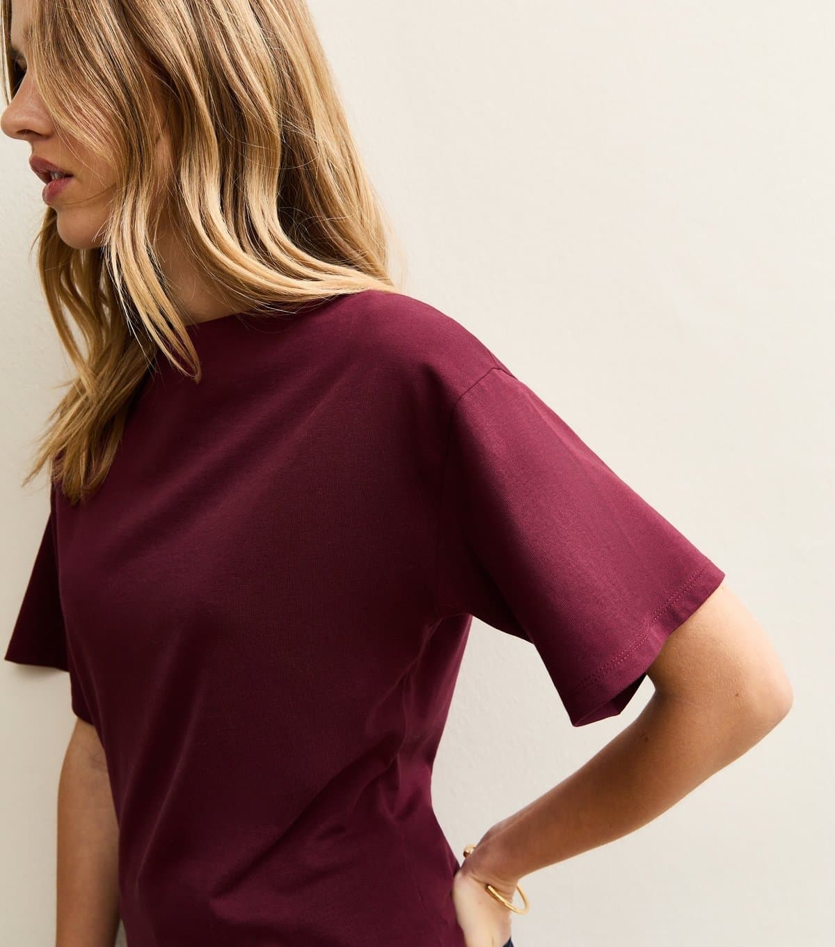 New Look New Look Dark Burgundy Relaxed Fit T-Shirt