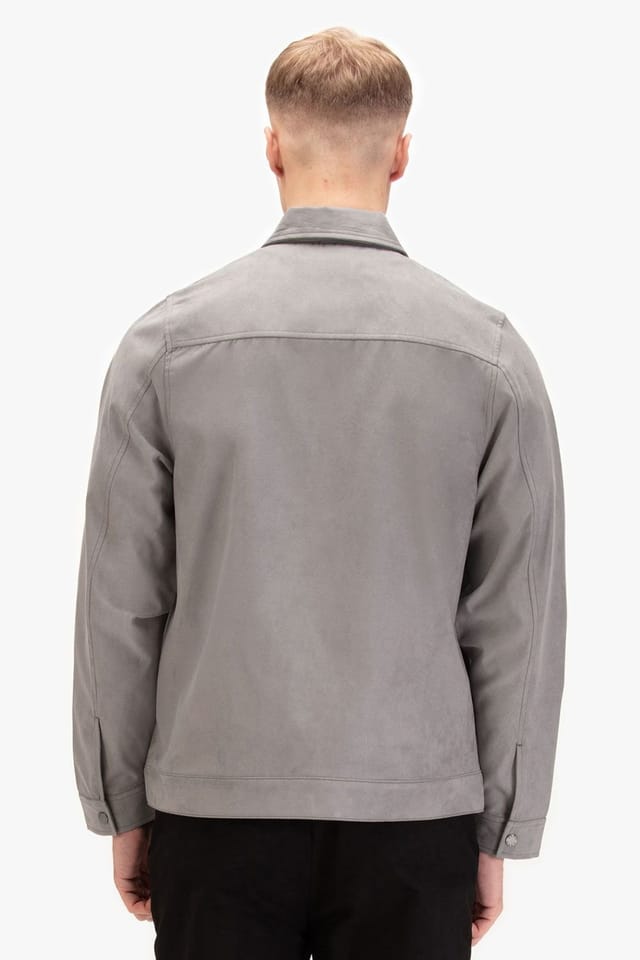 Luke 1977 Luke 1977 Men's Dax Faux Suede Jacket in Mid Grey - 2