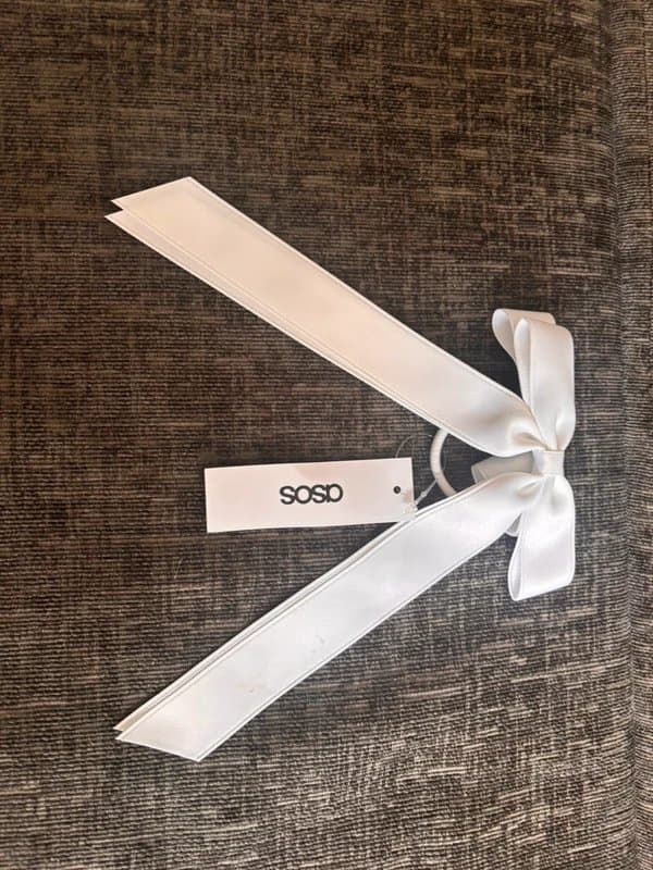 ASOS ASOS White Hair Tie with Bow Detail