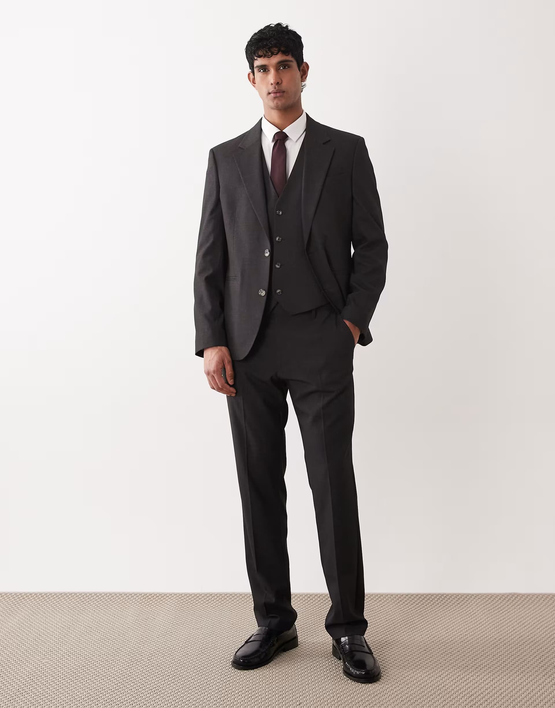 ASOS ASOS DESIGN slim suit trousers in mid grey