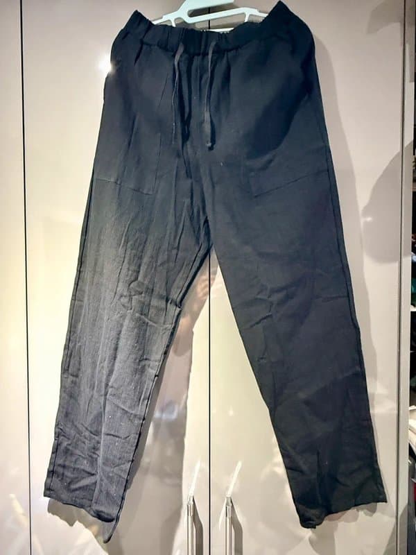 LVCBL LVCBL Black Linen Blend Wide Leg Trousers – Size XL – BNWT