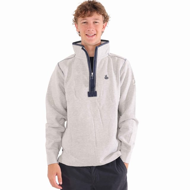 Lazy Jacks Lazy Jacks Men's Quarter Zip Sweatshirt in Grey - 2