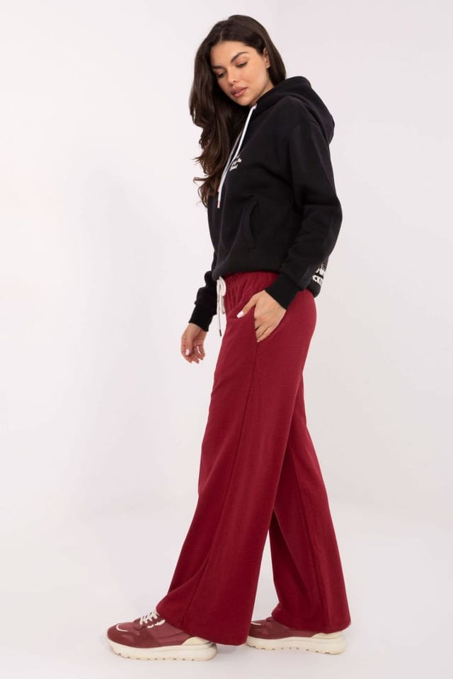 Love Lace Love Lace Women's Cotton Polyester Casual Drawstring Sweatpants in Red - 2