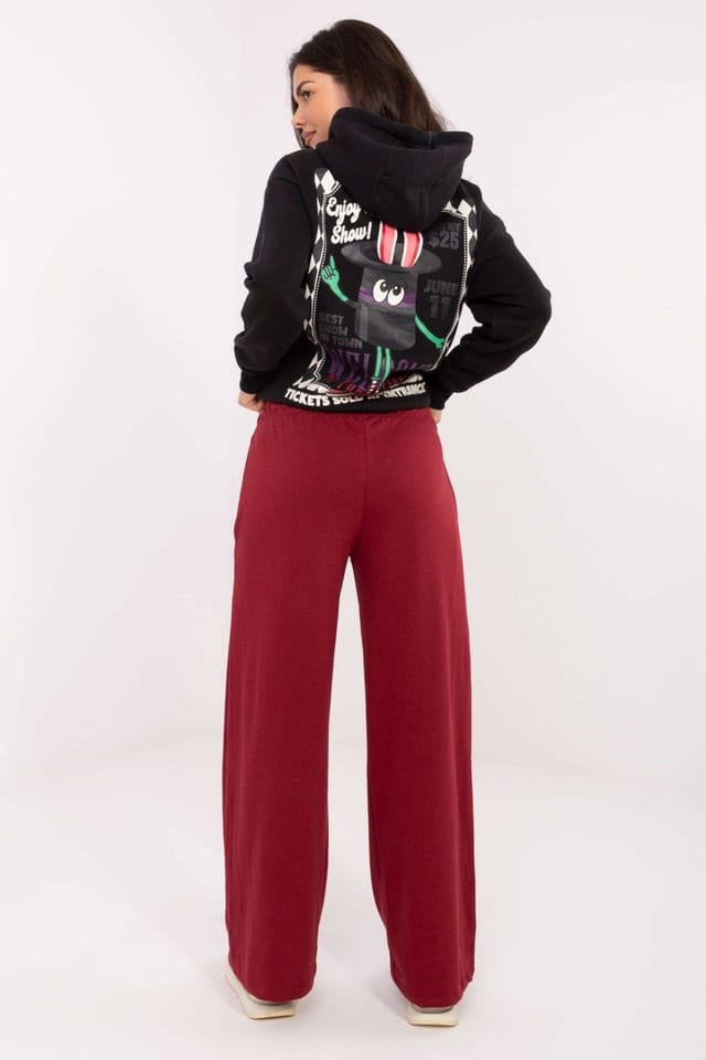 Love Lace Love Lace Women's Cotton Polyester Casual Drawstring Sweatpants in Red - 3