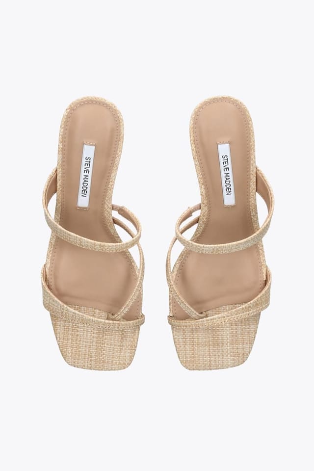 Steve Madden STEVE MADDEN Women's 'Ajay Beige Raffia' Heels - 2