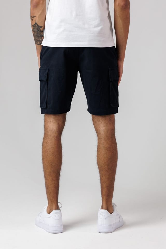 French Connection French Connection Men's Cotton Cargo Shorts in Navy - 2