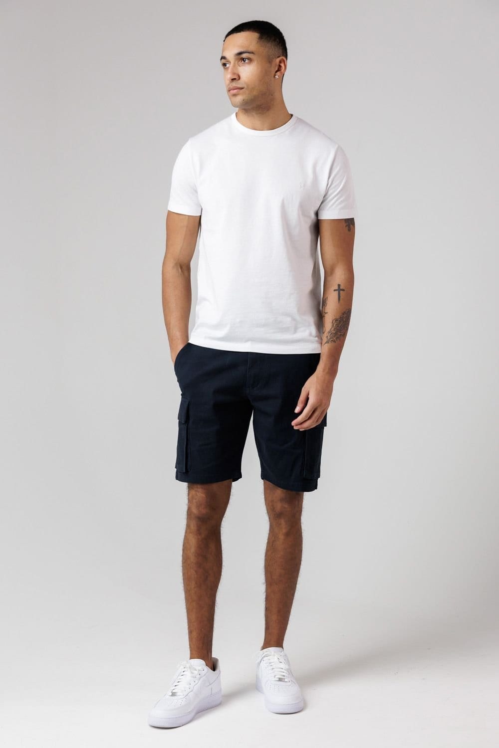 French Connection French Connection Men's Cotton Cargo Shorts in Navy - 4