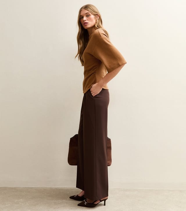 New Look Women's Tan Soft Touch Fitted Waist Top New Look - 3