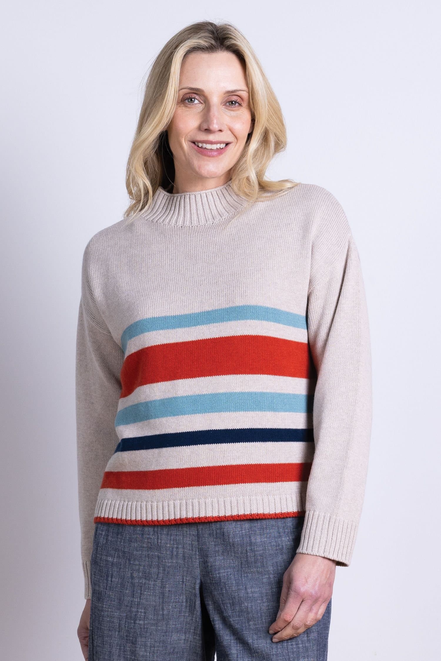 Nomads Clothing Nomads Clothing Women's Striped Jumper in Light Sand