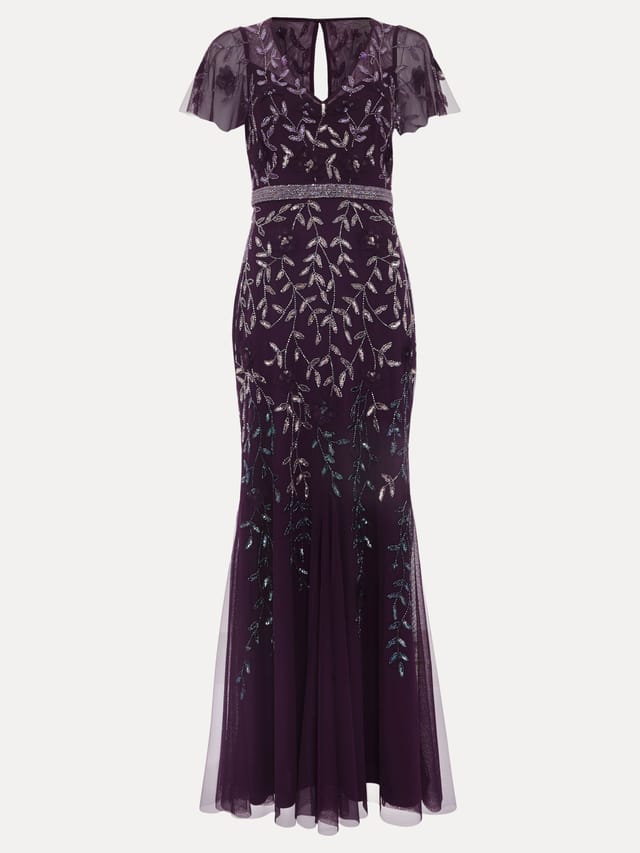 Phase Eight Phase Eight Women's Kaida Beaded Maxi Dress in Aubergine - 2