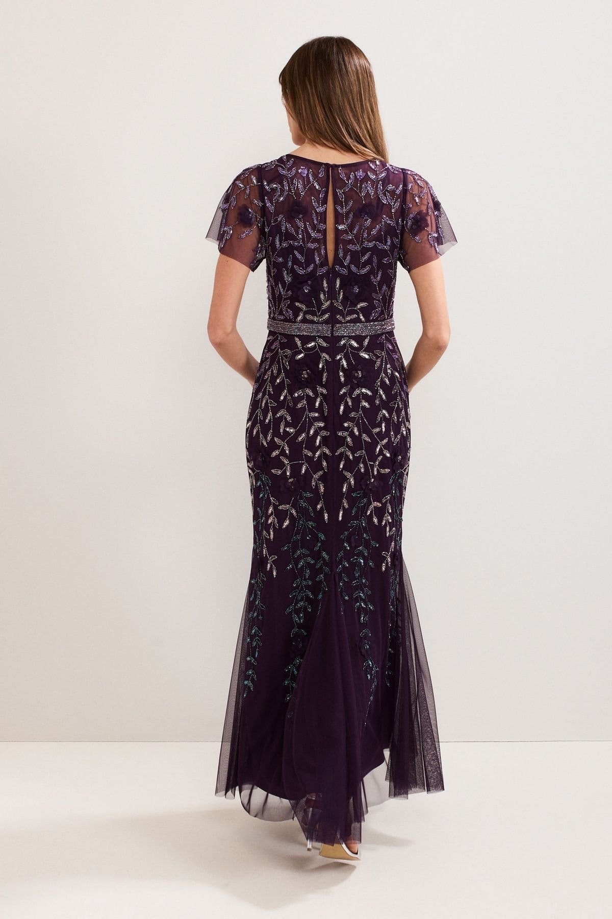 Phase Eight Phase Eight Women's Kaida Beaded Maxi Dress in Aubergine - 4