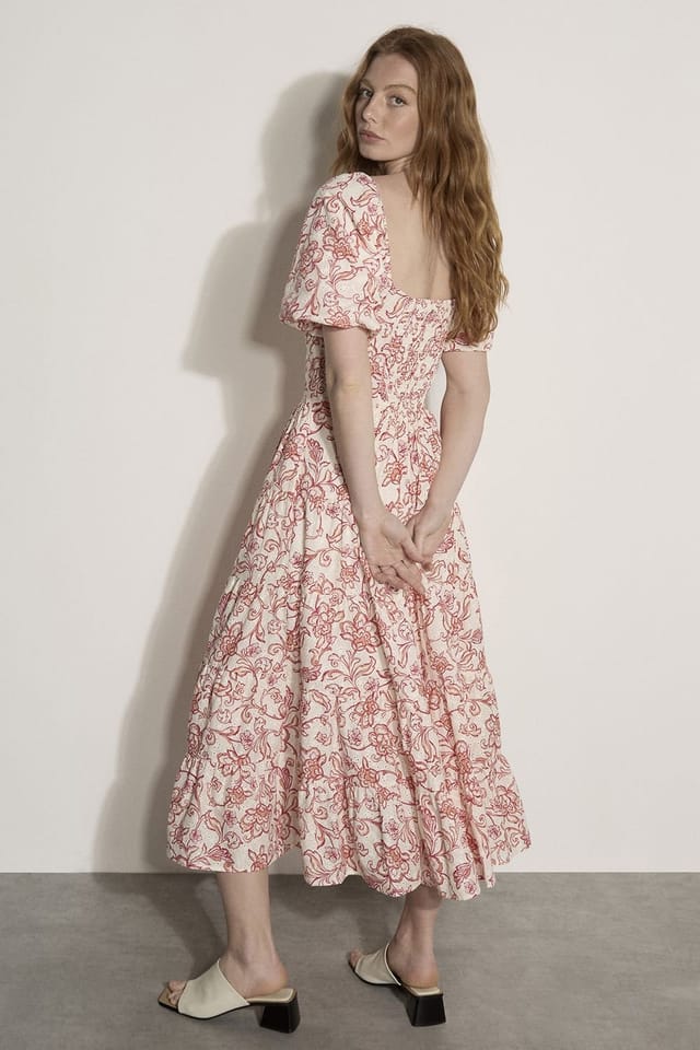 Apricot Apricot Women's Floral Print Cotton Broderie Maxi Dress in Pink - 3