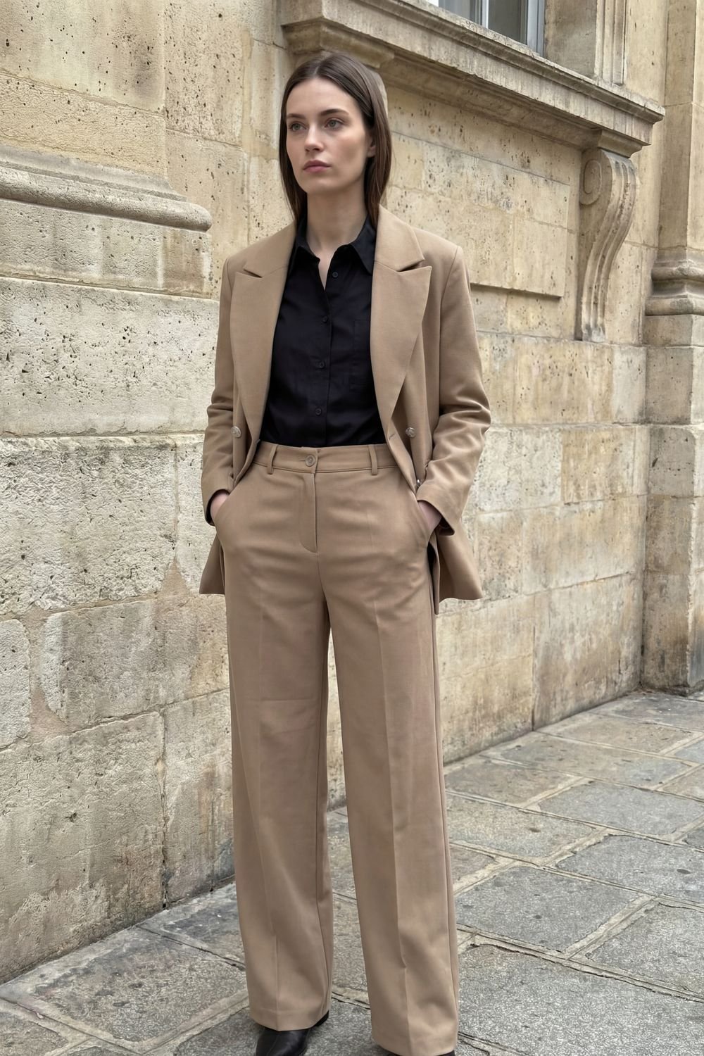 MyFashion MyFashion Women's Buttoned Blazer Jacket in Camel - 3