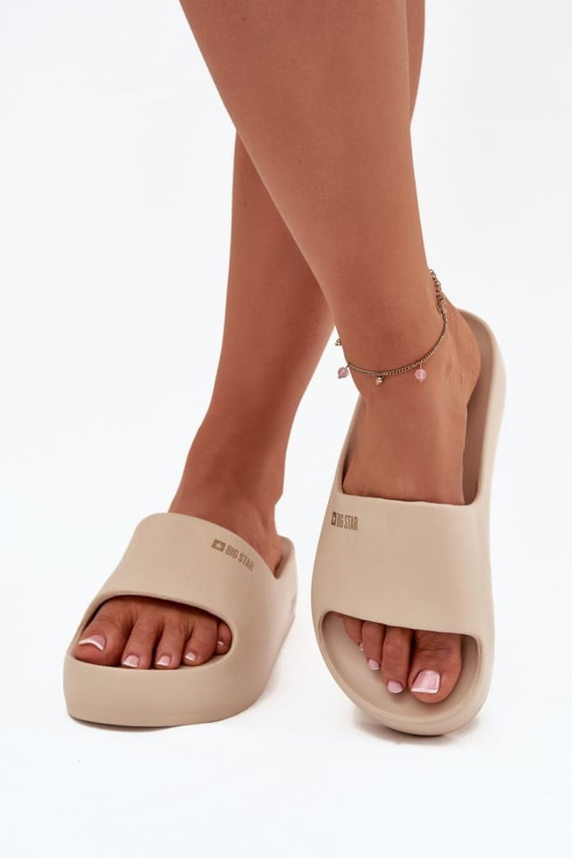 Love Lace Love Lace Women's Big Star Foam Platform Flip Flops for Beach & Everyday in Beige - 3
