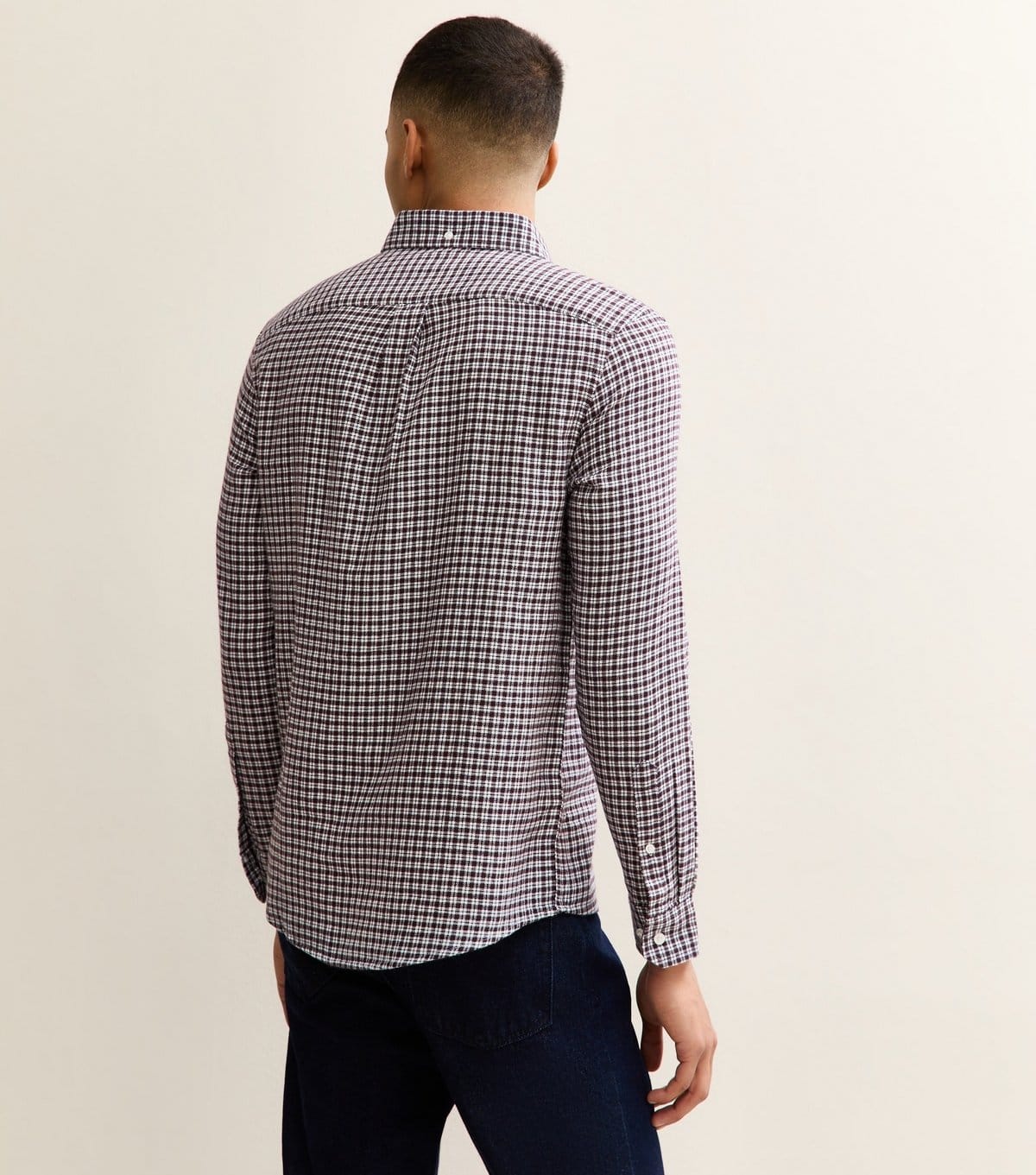 Farah Men's Dark Burgundy Regular Cotton Check Shirt Farah New Look - 4
