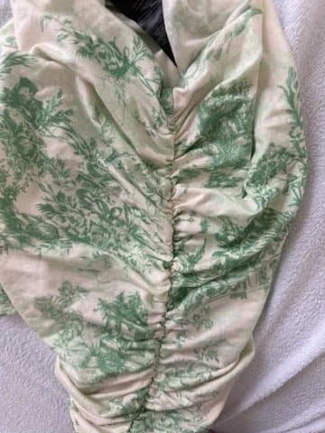 ASOS ASOS Luxe Green Toile Ruched Strapless Mini Dress