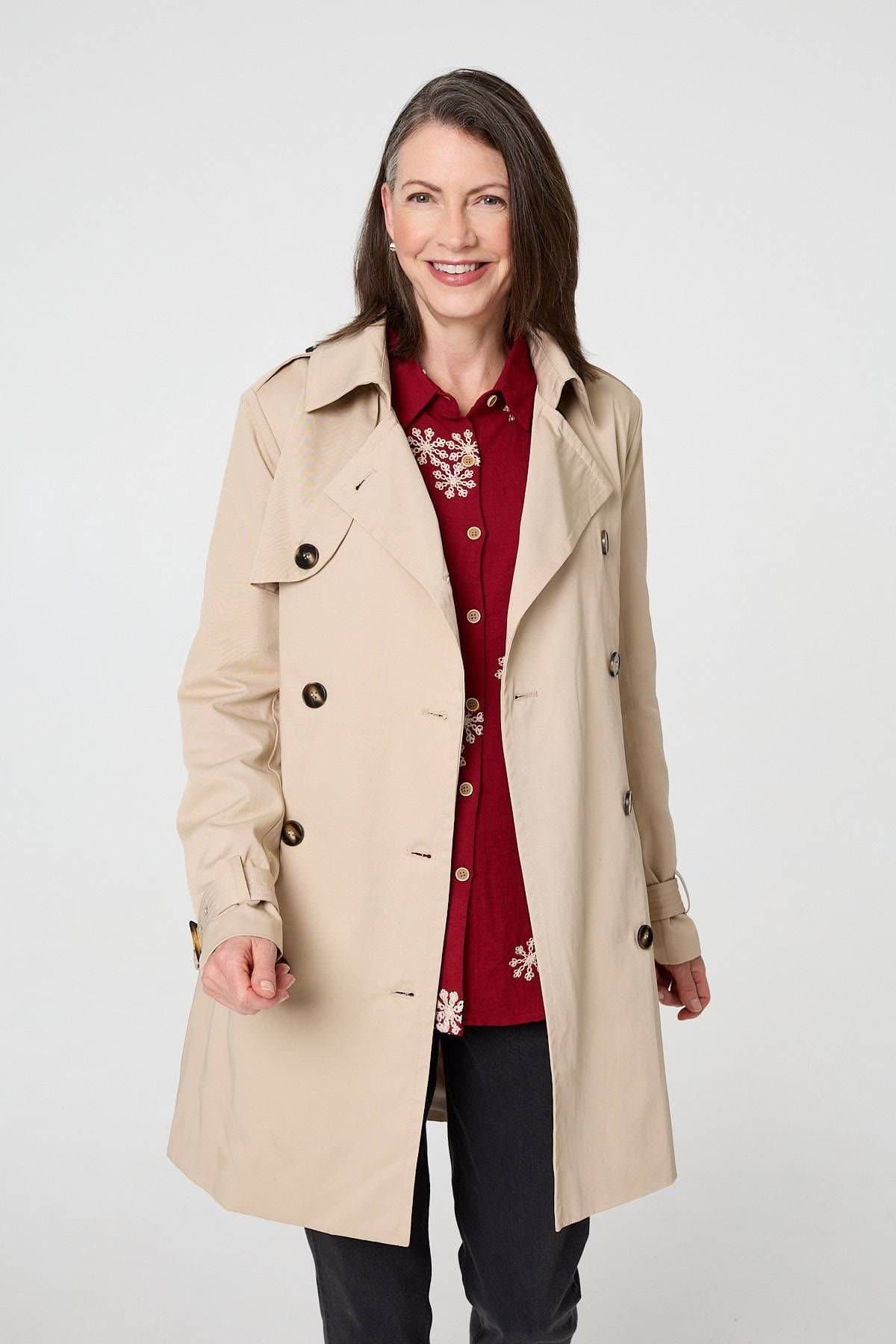 Izabel London Izabel London Beige Trench Coat for Women