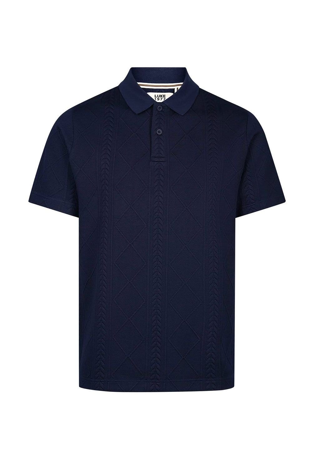 Luke 1977 Luke 1977 Men's La Fe Textured Knit Polo in Dark Navy - 4