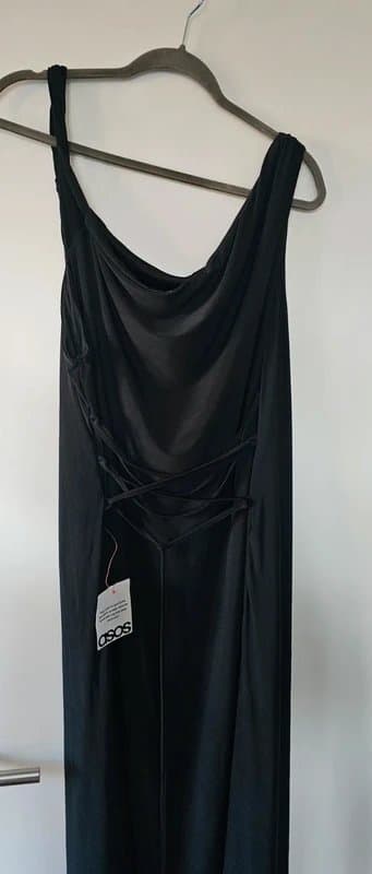 ASOS Black maxi off the shoulder dress