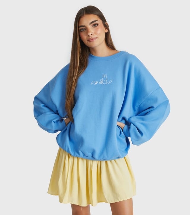 Skinnydip Women's Blue Miffy Seaside Print Sweatshirt Skinnydip New Look - 2