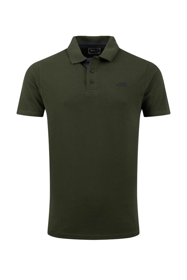 Weird Fish Weird Fish Men's Miles Pique Polo Shirt in Dark Green - 2