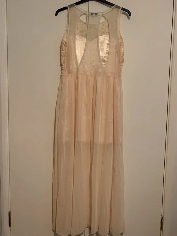 New Look Cream sequin embellished dress