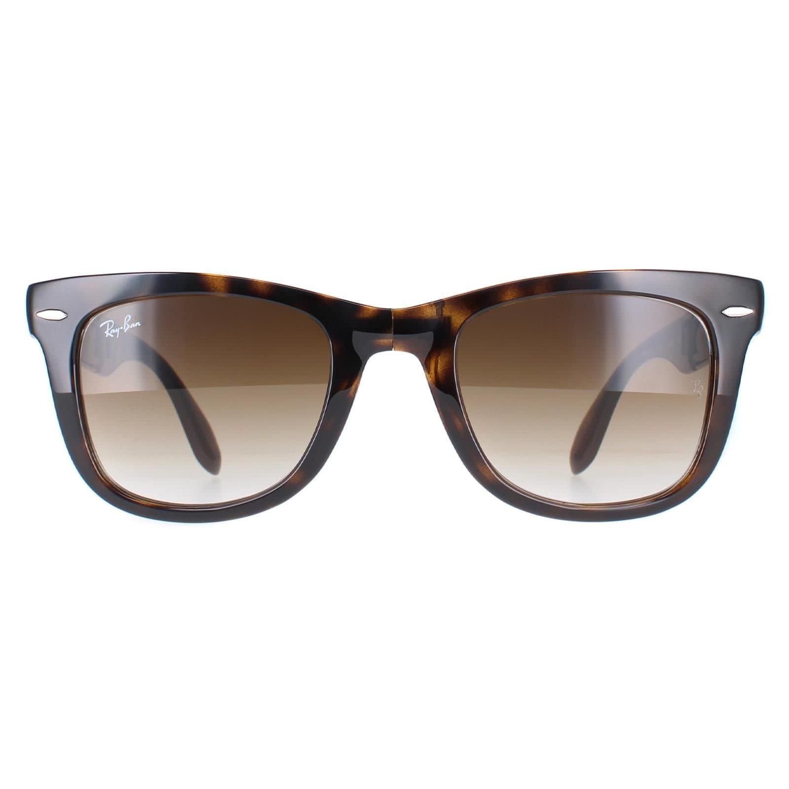 Ray-Ban Ray-Ban Men's Rectangle Light Havana Brown Gradient Folding Wayfarer 4105 Sunglasses
