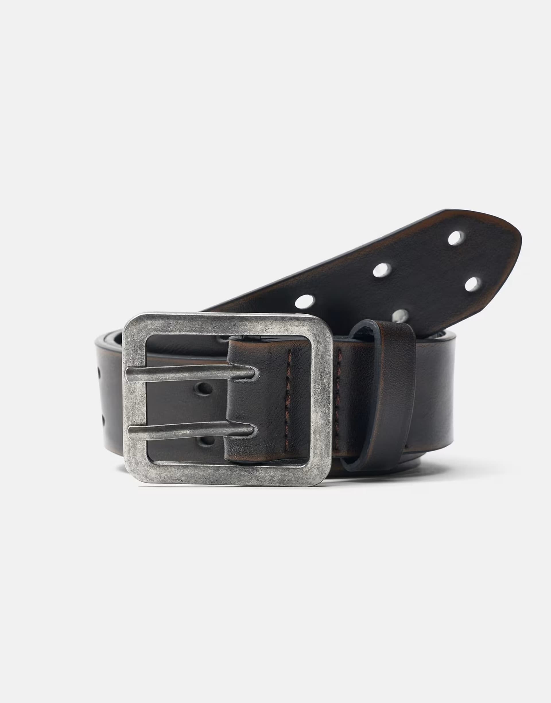 ASOS Pull&Bear Leather effect belt in brown