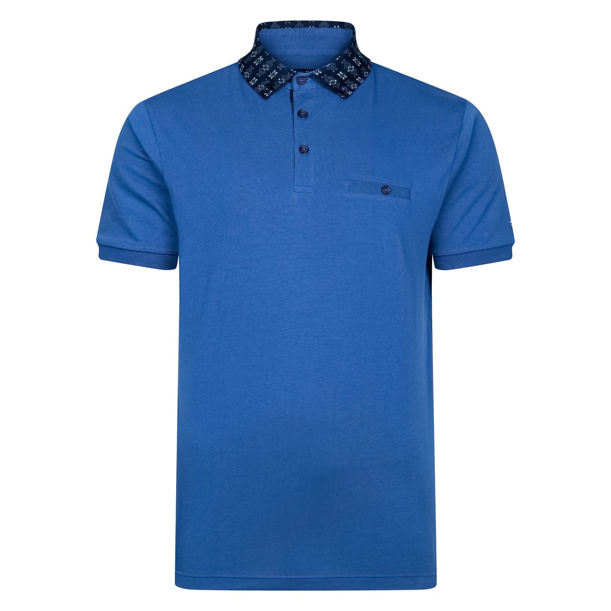 Lizard King Lizard King Men's Mens Blue Printed Collar Polo Shirt - 1