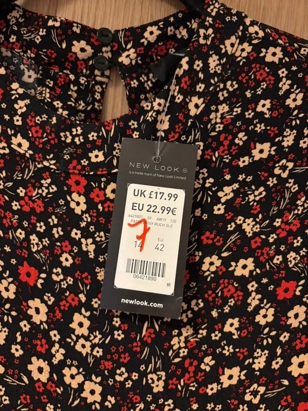 New Look Black Floral Print High Neck Blouse