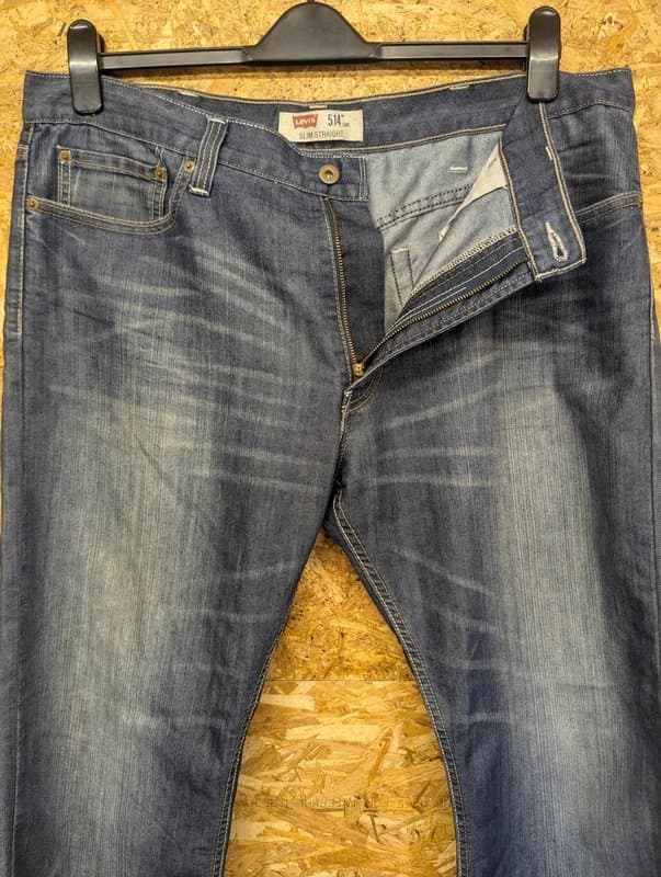 Levis Levis 514 Blue Jeans W38 L30 Men Red Tab Straight Leg Classic Fit Blue Denim