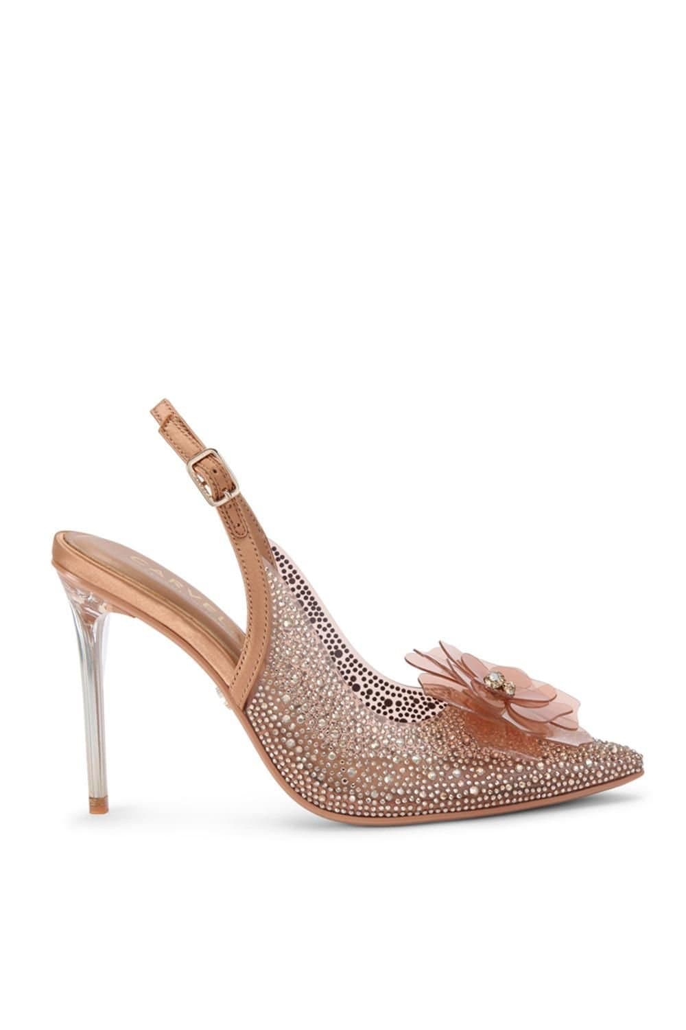 Carvela Carvela Women's 'Positano Vinyl Flower' Heels in Bronze