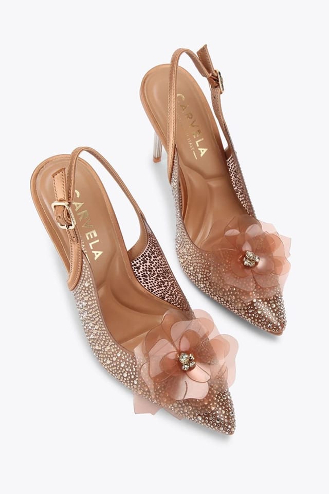 Carvela Carvela Women's 'Positano Vinyl Flower' Heels in Bronze - 2