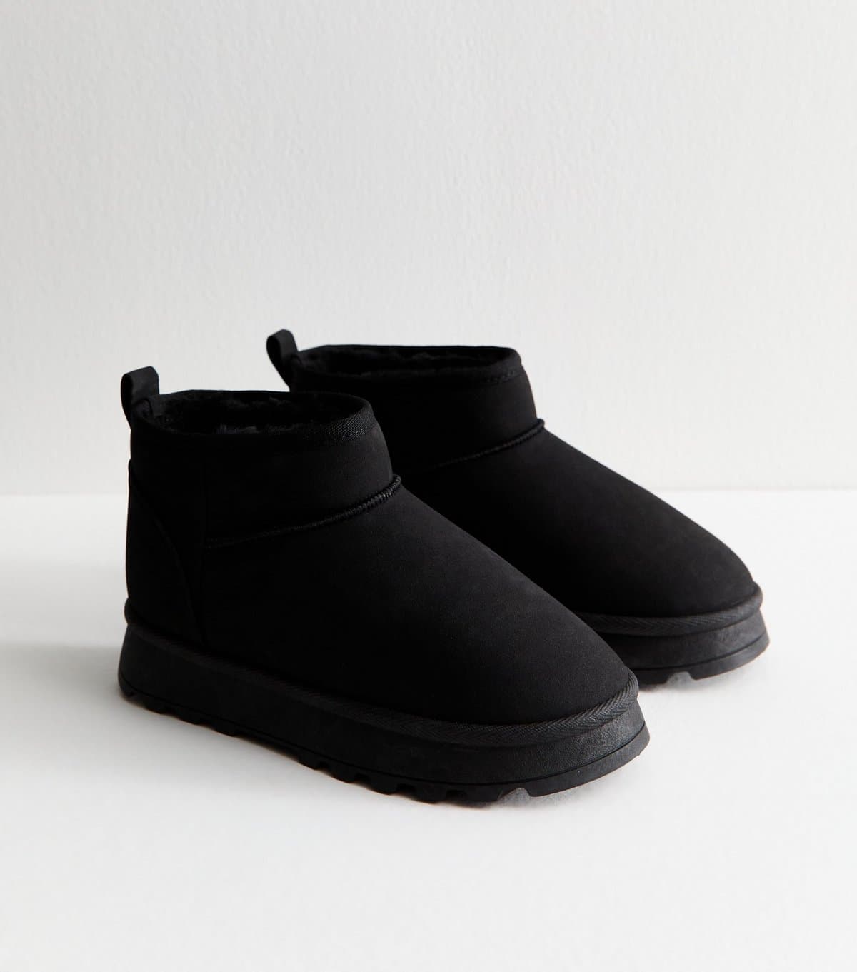 New Look Women's Black Faux Suede Lined Ankle Boots Vegan New Look