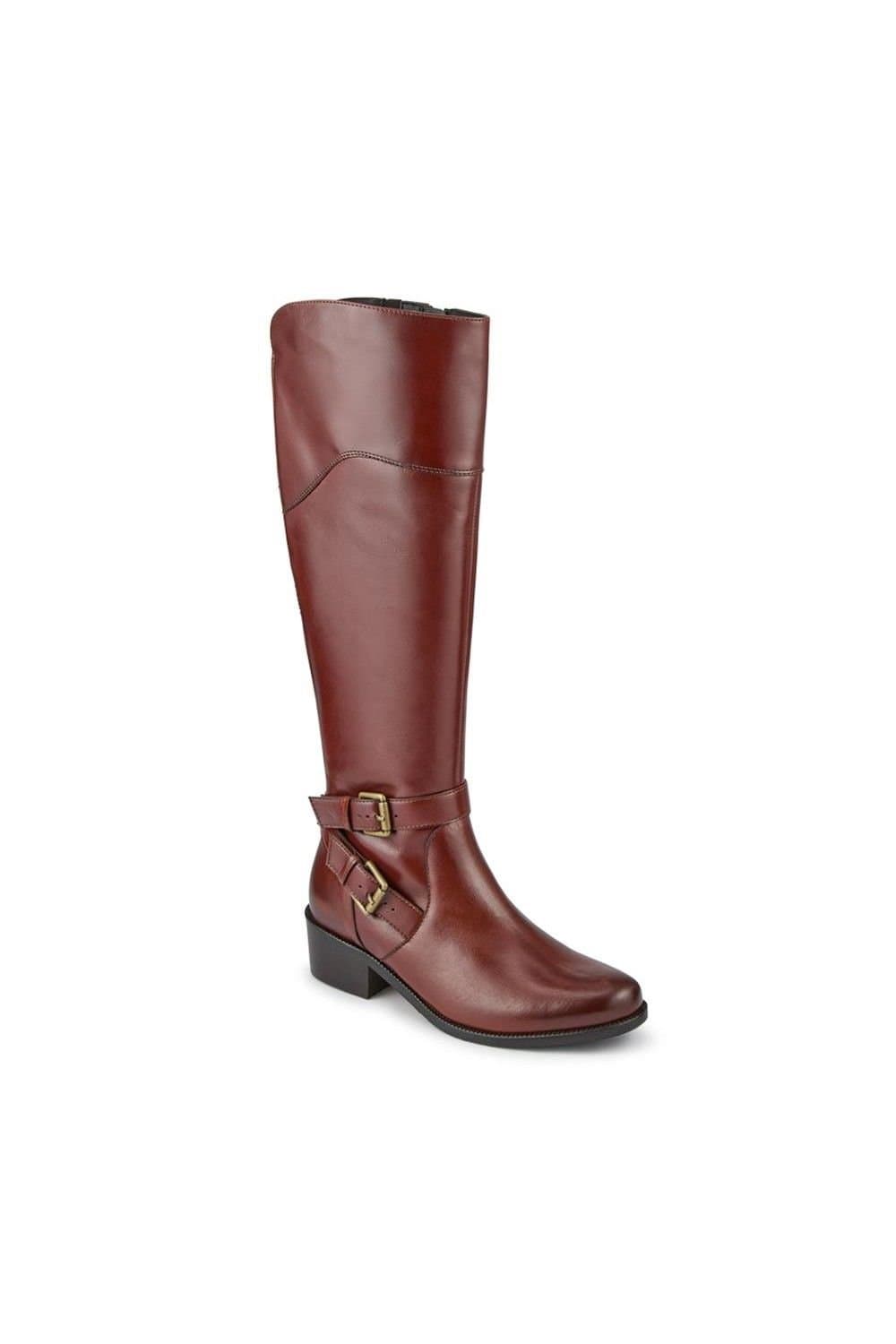 Jones Bootmaker Jones Bootmaker Women's Pheobe1 Extra Slim Calf Fit Leather Long Boots in Tan