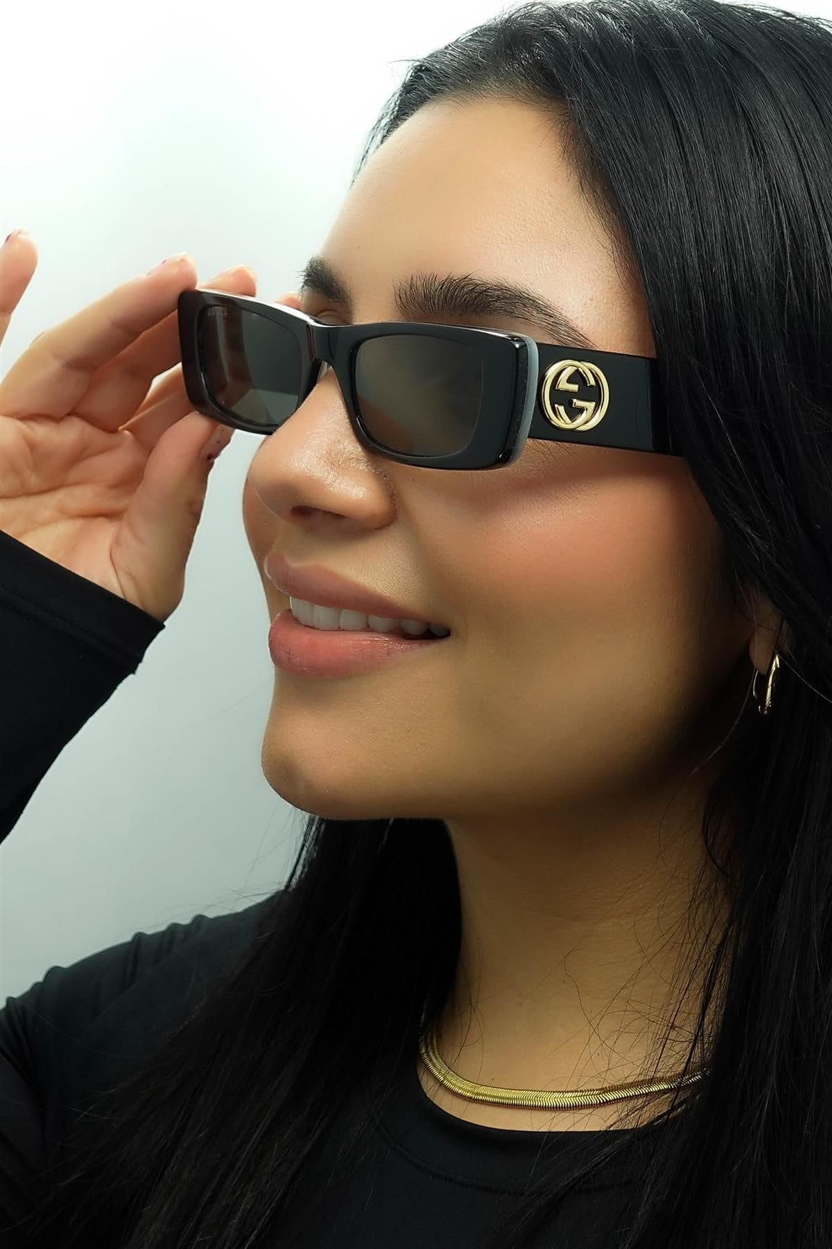 Gucci Gucci Women's Rectangle Black Grey GG0516S - 4