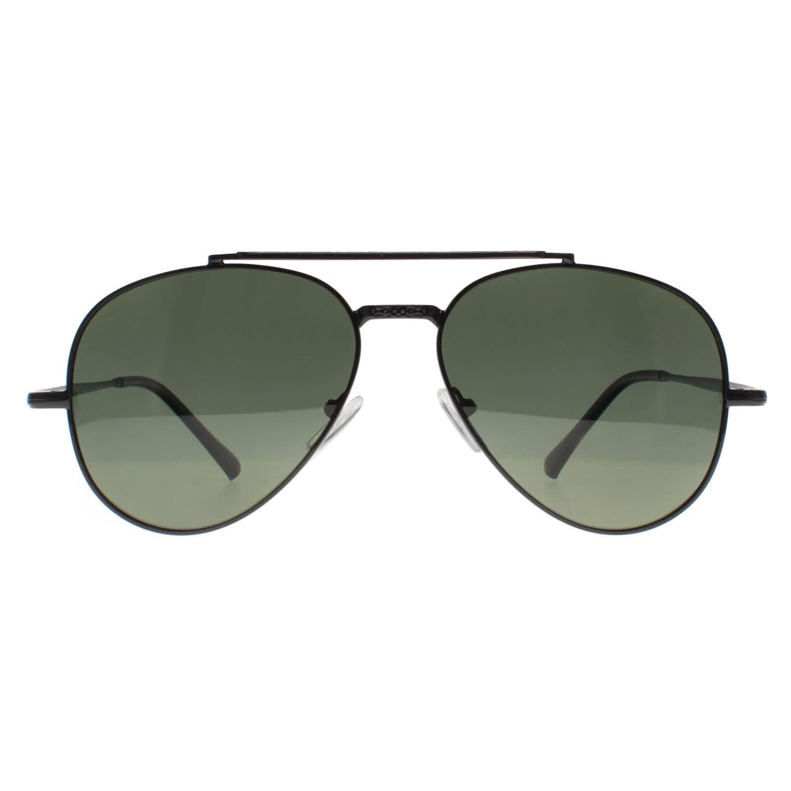 montana montana Men's Aviator Shiny Black Green G-15 Polarized MP185