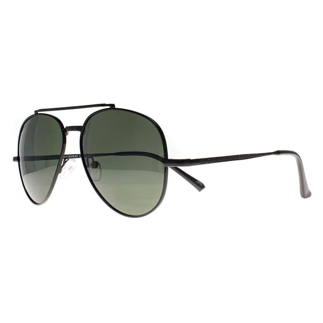 montana montana Men's Aviator Shiny Black Green G-15 Polarized MP185 - 2