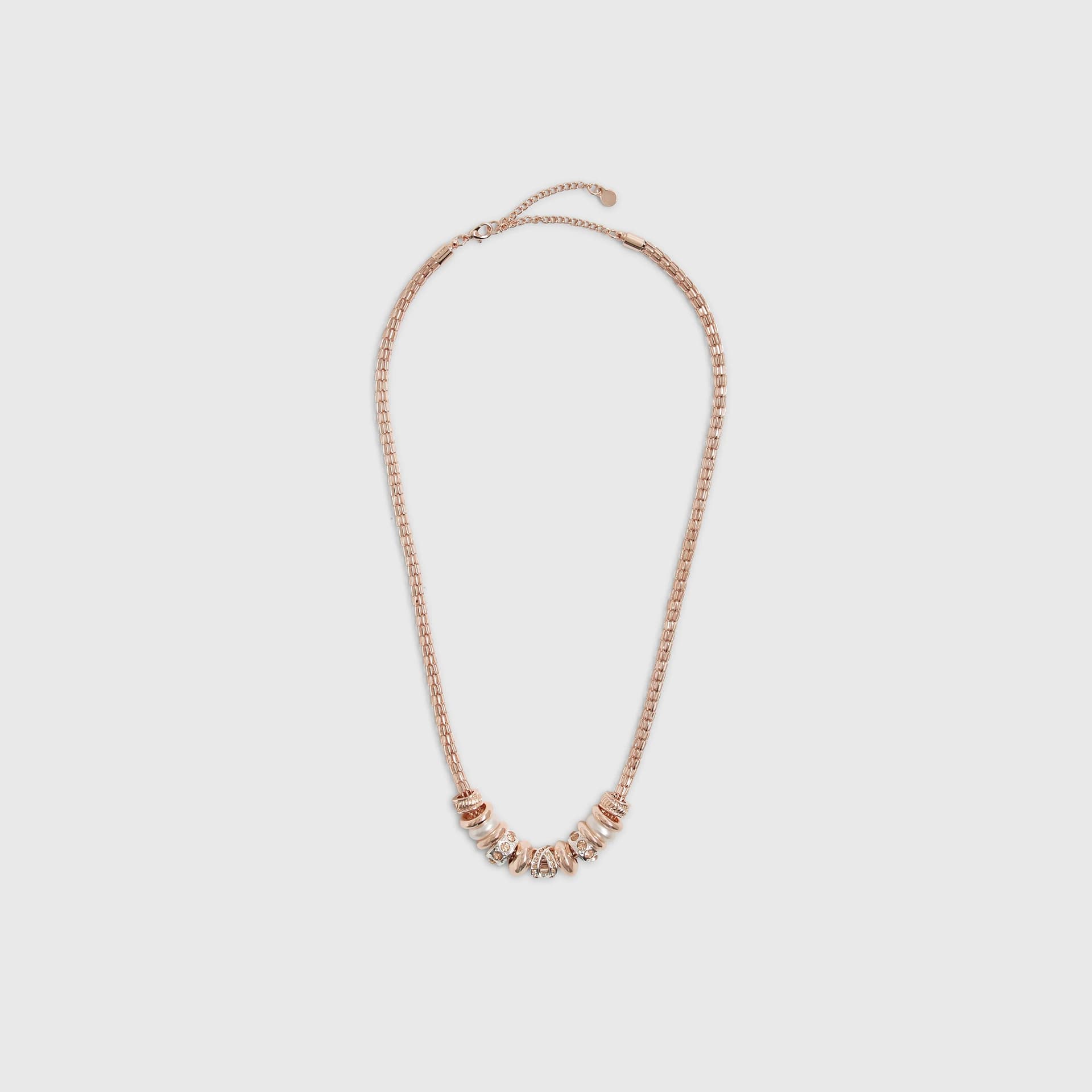 River Island River Island Womens Rose Gold Beaded Charm Necklace