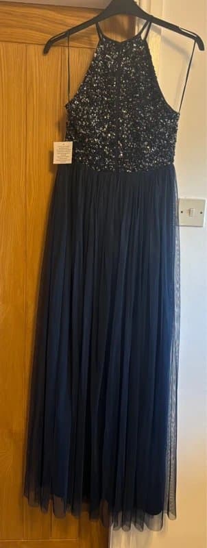 Maya Deluxe Stunning navy tulle dress with sequins