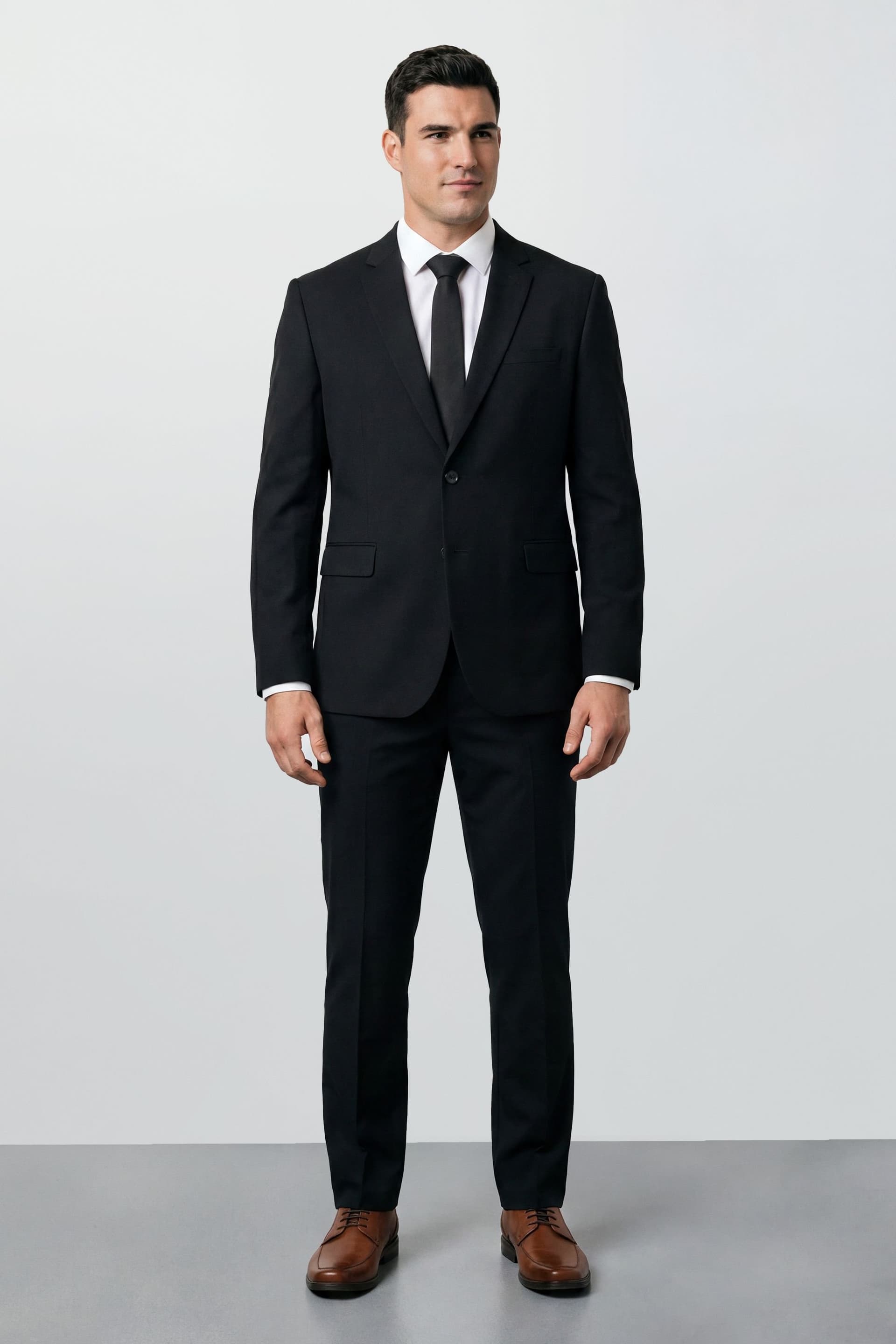 Burton Burton Men's Plus & Tall Black Essential Suit Jacket